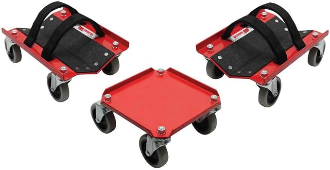 Extreme Max 5800.0228 V-Slides Snowmobile Dolly System - Steel, Red
