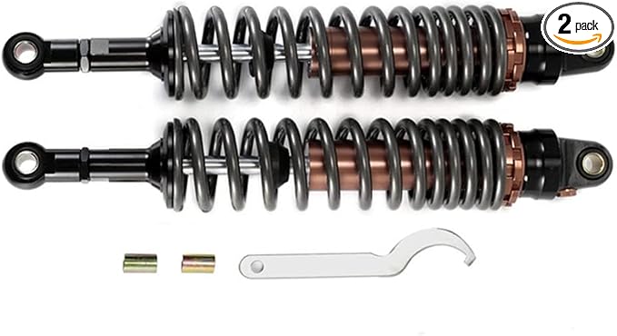360mm 380mm 400mm 420mm Universal Motorbike Air Shock Absorber Rear Suspension ATV Quad Scooter Dirt Bike For YZF-R1 YZF-R6 YZF-125 XC EXC XCF (Black, 13.38 inch 340mm)