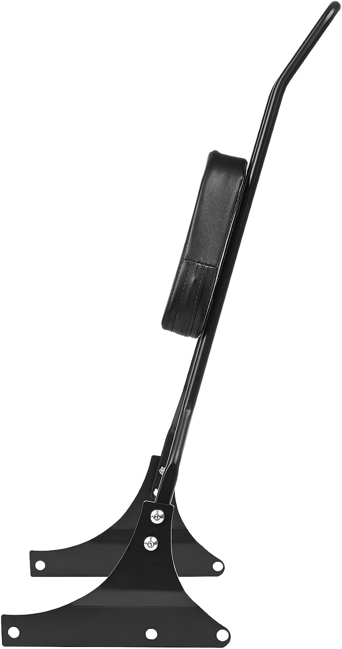 Motorcycle Passenger Sissy Bar Rear Tall Backrest Cushion Pad For Harley Davidson Heritage Softail Custom FXSTC Classic FLSTC Springer FLSTS Fat Boy EFI FLSTF (Black)