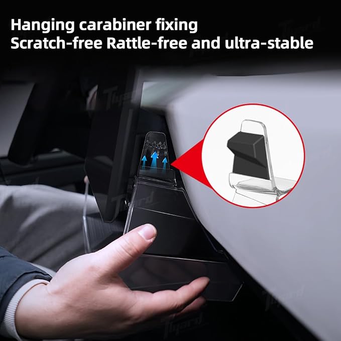 Tlyard Center Console Organizer Under Screen Storage Box for Tesla Cybertruck 2024 2025 2026 Accessories, Upgraded Dashboard Hidden Tray for Cybertruck Phone Holder,Waterproof Storage Boxes