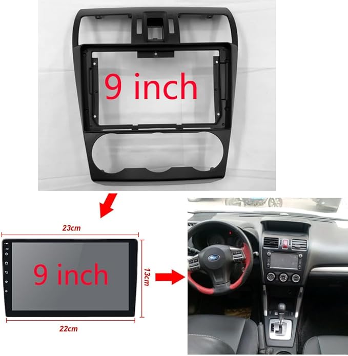 9'' Car Radio Stereo Dash Install Kit Fascia Panel Trim fits for Subaru Forester WRX XV 2016 2017 2018 Impreza Levorg Installation Aftermarket Stereo Headunit