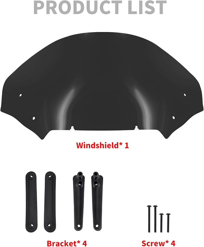 Road Glide Windshield 13.5" Wave Fairing Windscreen Cover for Harley FLTRX 2024-2025, FLTRXSE 2023-2025, FLTRXSTSE 2024-2025 Black