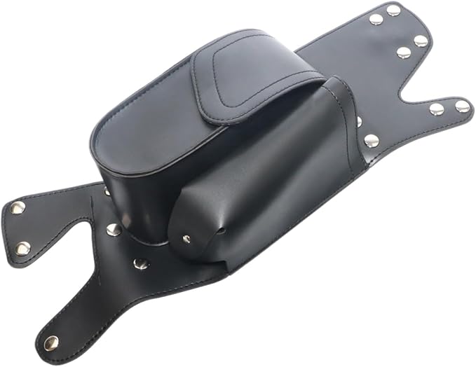 Motorcycle PU Leather Left Saddlebag Guard Bag with Water Bottle Holder For Harley Touring Road King Glide Electra Street Glide 1993-2023