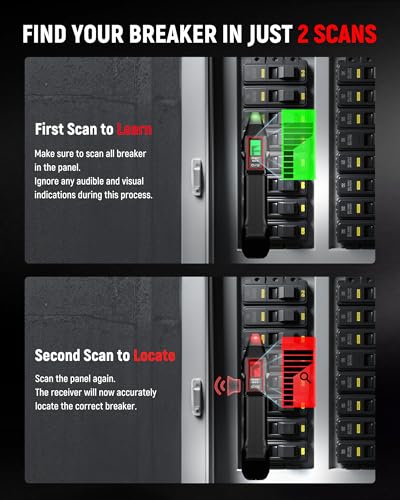 KAIWEETS Circuit Breaker Finder with LCD Display KT301P and KAIWEETS Non-Contact Voltage Tester Pen, Dual Range AC 12V/70V-1000V Electrical Tester KTL01