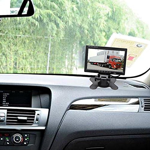 Universal Camera Car Top Mount Rear View Reverse Parking Camera,Replacement for Citroen Berlingo Jumper Jumpy Nemo Dacia Dokker Van Nissan Navara HD All RV Models (Black Camera with 7 inch Monitor)