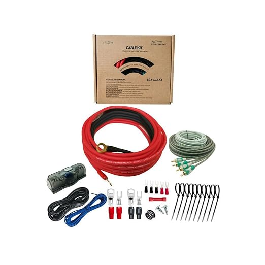4 Gauge CCA Amplifier Installation Wiring Kit 1000W Power Handling Complete Amp Wire Kit for High-Performance Car Audio Systems, Delivers Clear Power to Subwoofers, Speakers, and Head Units AGAK4