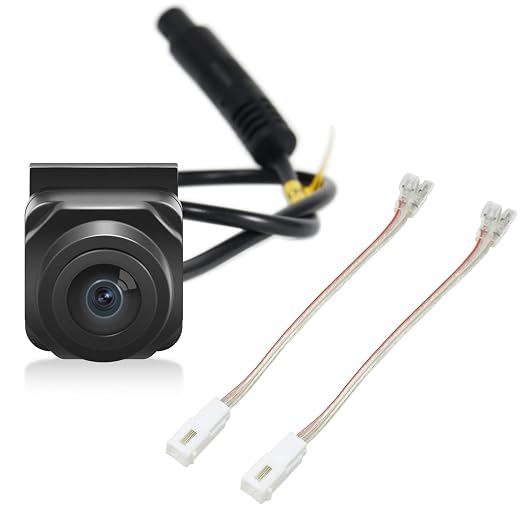 RED WOLF Dash Tweeters Speaker Wiring Harness + Front Forward Facing View Camera for Jeep Wrangler JL/JLR/JLU/JT Gladiator Rubicon Off-Road 2018-2021 Front Trail Cargo Camera