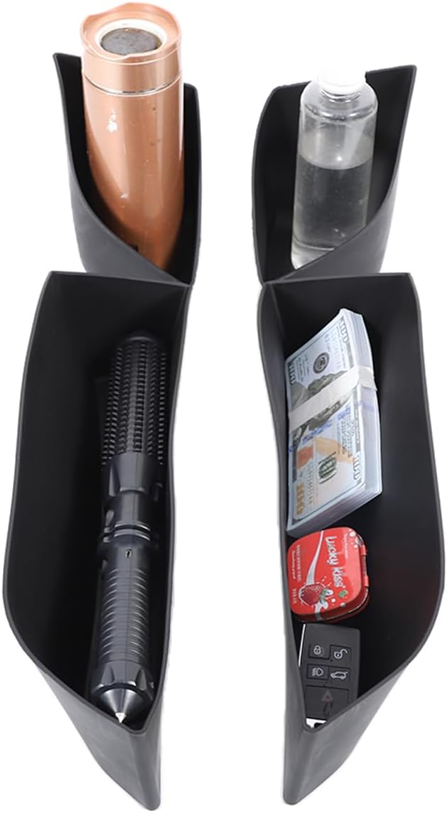 Car Front Door Storage Organizer for BMW X5 G05 2019-2025, Flexible TPE Material Waterproof & Scratch-Free Design, X5 Door Organizer with Anti-Slip Phone Holder, Eco-Friendly & Noise Reduction (Black)