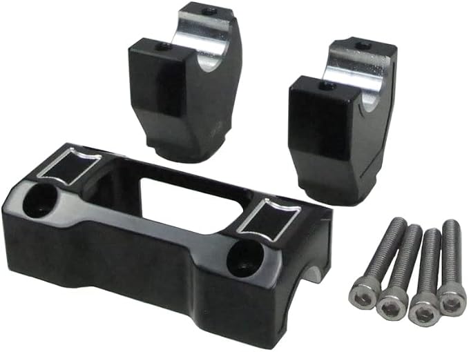POWER JAMES Black Handlebar Riser Kit with Square Instrument Gauge Cutout, Fits for Harley Davidson Breakout FXBRS, Street Bob, FXLRST, FXST 2018-2024 Models with 1.25" 1 1/4 inch Clamping Area