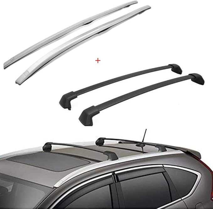 4Pcs Side Rails + Cross Bars for 2012-2016 Honda CRV CR-V OE Style Roof Rack Luggage Carrier