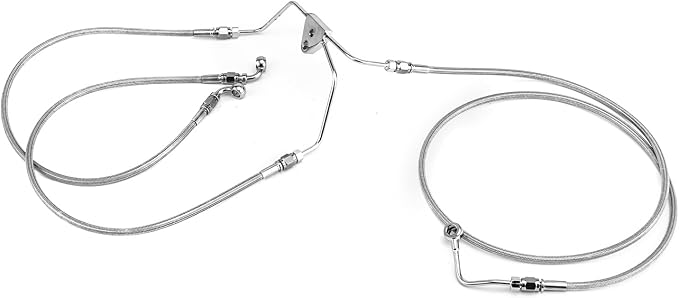 Mofun 76.7" Extended Length ABS Hydraulic Front Brake Line Compatible with Harley Touring Street Glide Electra Road Glide Road King 2009-2013, Chrome