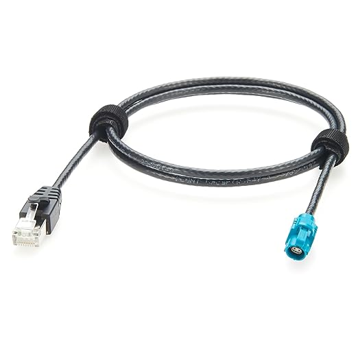 Rosenberger E6K10A-1BZZ5-Z H-MTD to RJ45 Cat6A Automotive Ethernet Cable 1Gbps 100/1000BASE-T1 Shielded Harness for ADAS, Infotainment, Car Camera, GPS Navigation, Vehicle Diagnostics(1M/3.28FT)