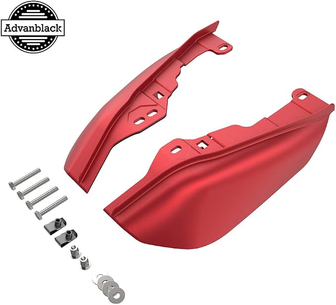 Advanblack 2024 RG Mid Frame Air Deflectors Compatible for Harley Touring Street Glide, Road King, Electra Glide, 2009-2025(Wicked Red Denim)