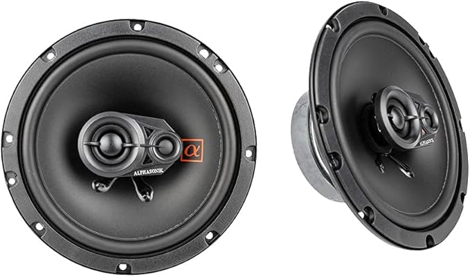 Alphasonik 1 Pair of NS653 Neuron Series 6.5" (300 Watts Max for The Pair) 150 Watts Max Per Speaker 3-Way Full-Range Car Audio Speaker with PEI Dome Tweeter Polypropylene Cone Grilles Included