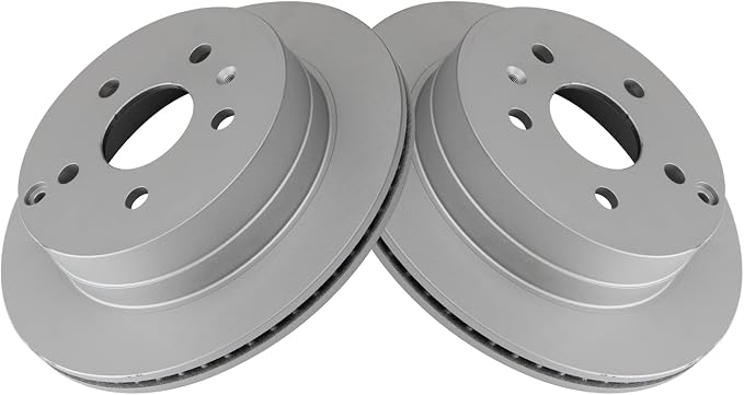 TRQ Rear Brake Rotor Set G Coated Vented Compatible with 2010-2017 Chevrolet Equinox 2010-2017 GMC Terrain