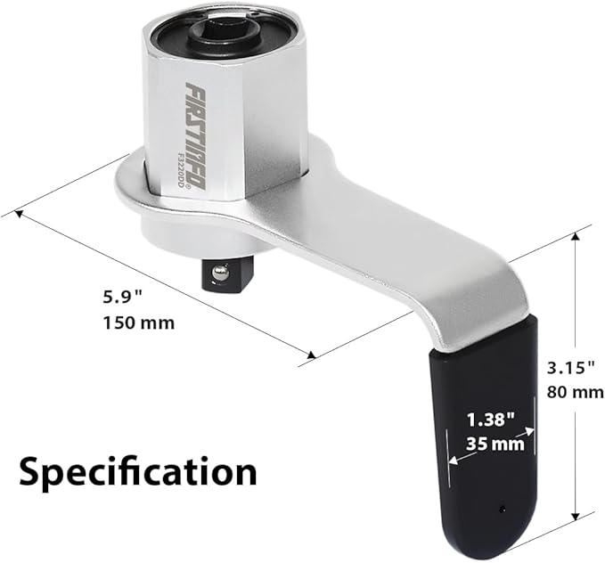 FIRSTINFO 3.4:1 Compact Torque Multiplier Wrench 600 Nm (443 ft-lbs) | 1/2" Drive Male to Female Adapter, Labor Saving Tool for Lug Nut, Easy Tire Change, F3220DD