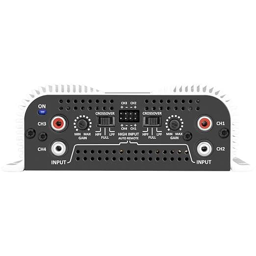 Taramps TS 800x4 Car Audio Multichannel Amplifier 800 Watts Rms 2 Ohms 4 Channel 2 Bridged Channel Full Range Crossover, RCA/High Level Input, Class D