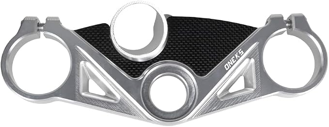 ONE.K.S Motorcycle Triple Tree Forks Top Clamp Front End Upper Top Steering Clamp Fit for Kw-asaki ZX6R 2019-2026 European Version Triple Tree Uplink CNC Aluminum (Silver-TX)