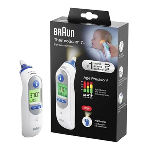 Braun ThermoScan 7+, IRT6525WE Infrared Fever Thermometer Preheated Measuring Tip