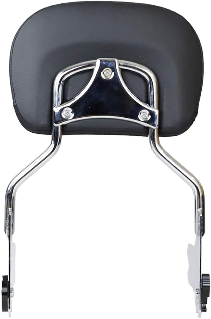 AUFER Detachable Backrest Sissy Bar Upright Passenger Backrest w/Back Rest Pad Compatible With For Touring Road King Electra Glide Street Glide Road Glide FLHR FLHX FLHT FLTR 1997-2008（Chrome）