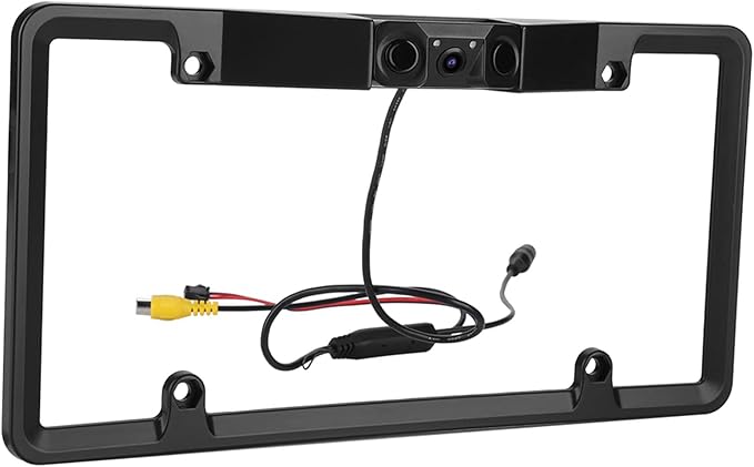 3 in 1 Car License Plate Frame Parking Sensor Rearview Reverse B 120 Degree Wide Angle The Parking Sensor Support Ackup Camera 2LED Backup Sensor Kit Camera for Truck