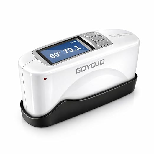 High Precision Degree Gloss Meter 60° for Floor, Plastic, Cars Paint, Marble, Measurement Range 0-200GU with 320 * 240 Color Screen & USB Charging, Supports Computer QC Software for Data Analysis