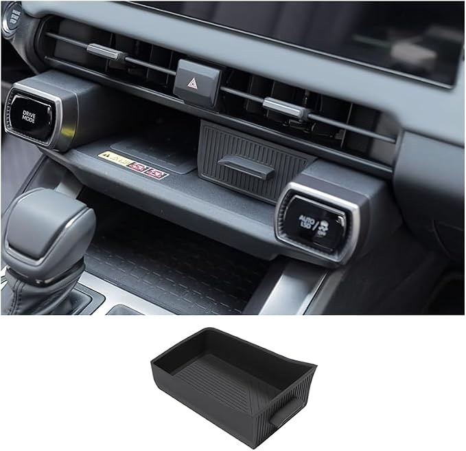 For 2026 Toyota RAV4 Silicone Center Console Wireless Charger Drawer Organizer Tray Scratch Scuff-free Easy to Clean, 6th Gen Hybrid&Plug-in Hybrid (PHEV) Interior Accessories