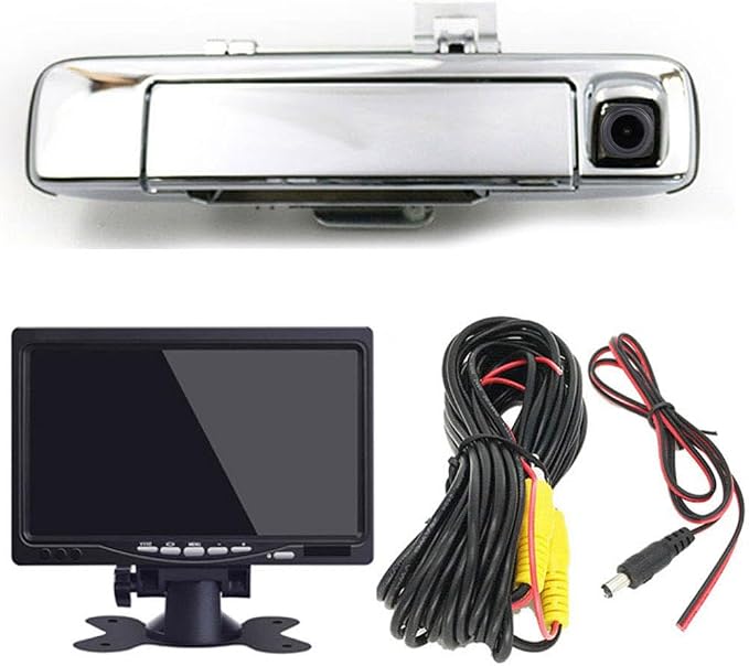 Car Rear View Trunk Handle Camera with Switch Parking Reverse Backup Camera HD Night Vision Waterproof, Replacement for Isuzu D-MAX DMAX 2012-2014 /Isuzu D-MAX DMAX 2015-2018 (with 7-inch Monitor)