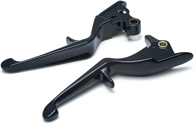 Kuryakyn 1836 Motorcycle Handlebar Accessory: Clutch and Brake Trigger Levers for 2015-17 Harley-Davidson Softail Motorcycles, Gloss Black, 1 Pair