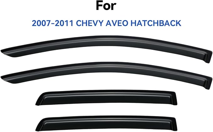 Window Visors Rain Guards for 2007-2011 Chevy Aveo Hatchback, Out-Channel Window Vent Wind Deflectors Visors Shades for 07 08 09 10 11 Chevy Aveo (Not for Sedan)
