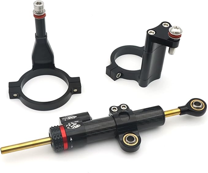 Motorcycle Steering Stabilizer Bracket Damper Stabilizers & Dampeners Kits Compatible with CFMOTO 450SR 450SRS 450SS 2022-2024,CNC Aluminum (Black, 1x Damper Bracket)
