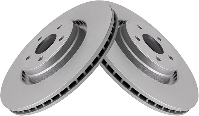TRQ Front Brake Rotor Set G Coated Vented Compatible with 2014-2018 Ford Focus 2015-2019 Lincoln MKC