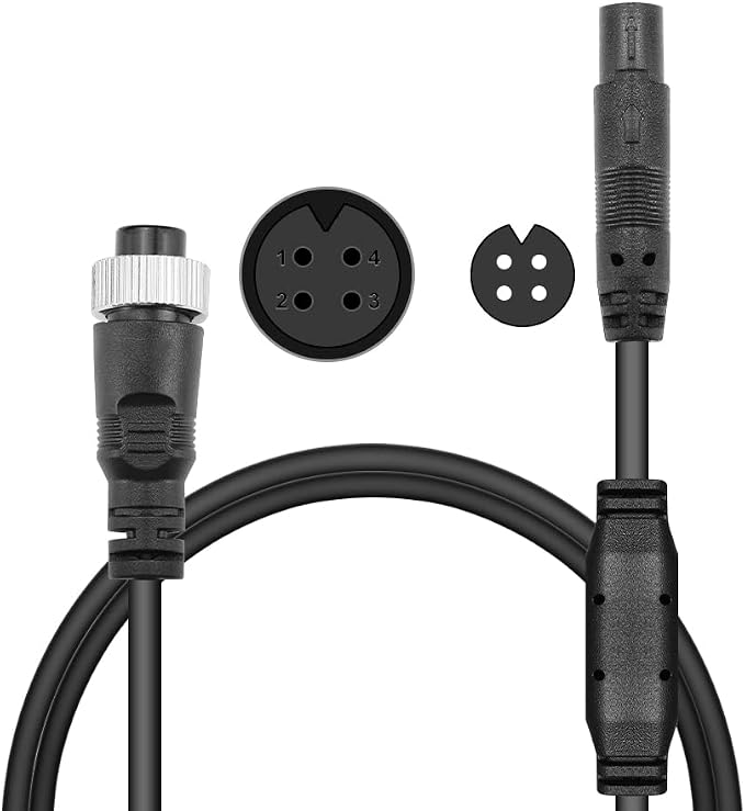 GreenYi AHD 1080P Car Backup Camera with Dynamic Trajectory Guide Line + 4Pin Male to M12 Aviation Female Cable Plug Adapter Converter