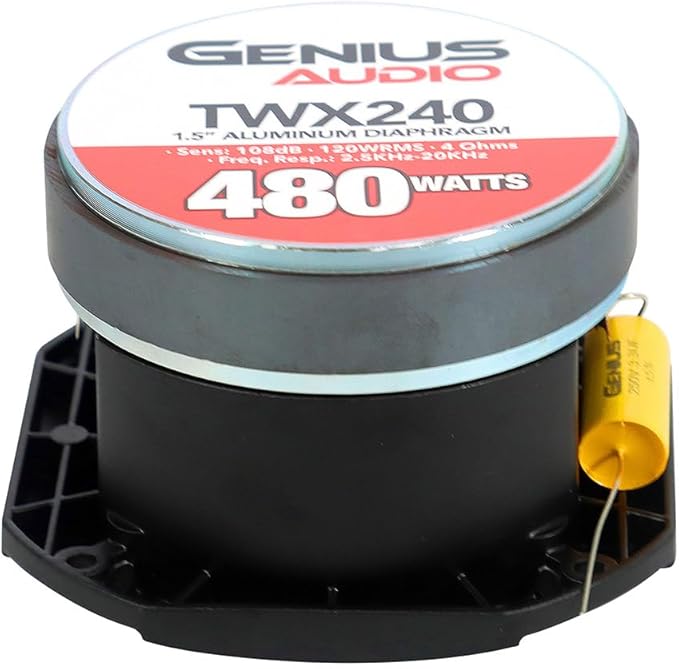 Genius TWX240 4" Super Bullet Tweeter Ferrite 1.5" Vc 480W 4 Ohm
