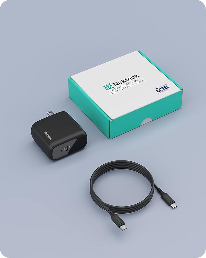 Nekteck Travel Fast Charging Kit, 65W USB-C Charger & 45W USB-C Car Charger (USB-C Cable Included)