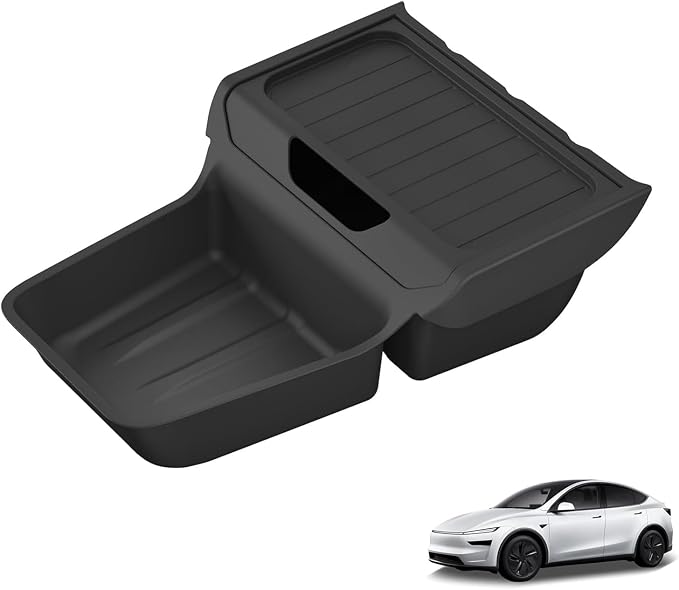 Center Console Organizer Compatible for Tesla 2025 Model Y Standard, Car Storage Organizer for Under Center Console, Car Accessories, Black Console Tray