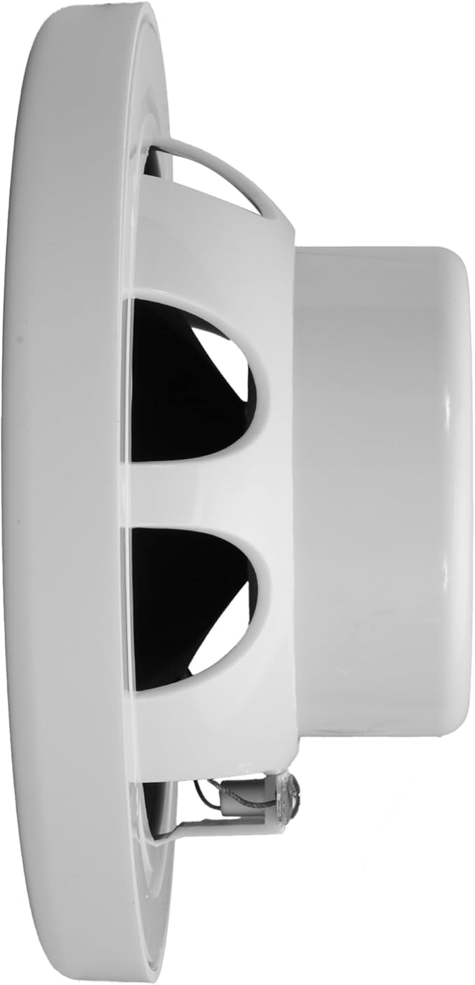 Marine Audio Speakers, 80 Watts, 6.5 Inch, Water Resistant, UV-Resistant, with Metallic Dome Tweeter, High-Performance Marine, RV & Vehicle Upgrade (White)