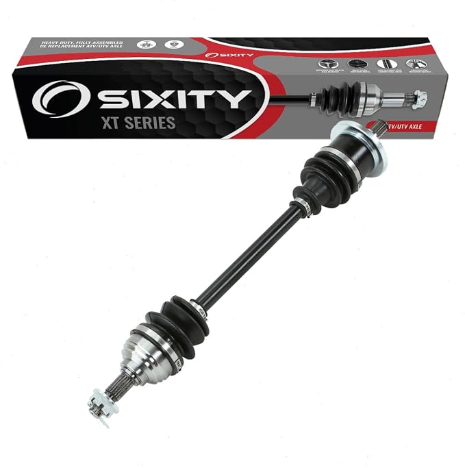 Sixity XT Rear Right CV Axle for Arctic Cat 400 2x4 Auto FIS 4x4 2002-04 | MRP TBX 500 TRV. Complete axle assembly with a 5140 chrome steel shaft, inboard and outboard CV joints, fully assembled