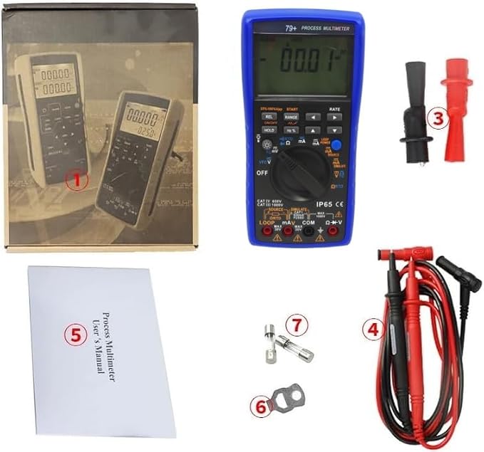 TH-79+ Digital Multimeter with Process Signal Source 2 in 1,Process multimeter Calibrator Meter Multifunctional Cu50 and Pt100,R S B E K J T N