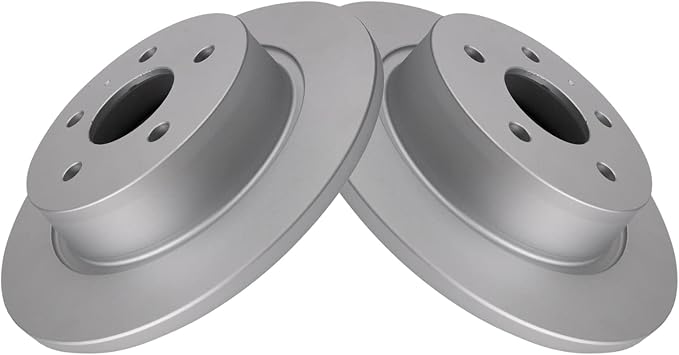 TRQ Rear Brake Rotor Set G Coated Solid Compatible with 2013-2018 Ford C-Max 2013-2016 Escape 2014-2018 Transit Connect