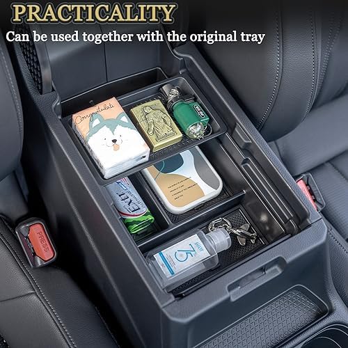 PIMCAR Compatible with 2023-2026 Honda CRV Windshield Sun Shade & 3PCS Center Console Organizer Hidden Storage Armrest Box Insert Tray Hybride CR-V Accessories
