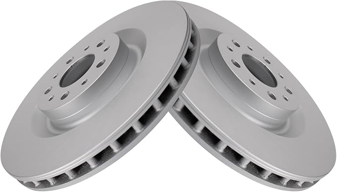 TRQ Front Brake Rotor Set G Coated Vented Compatible with 2014-2020 Fiat 500L