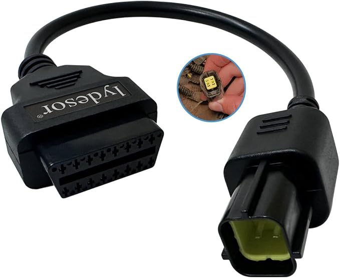 Obd2 Adapter 382426 for KUBOTA 4pin OBD1 to 16pin OBD2 Cable,Fits Kubota Diagmaster Python 4 Pin Diagnostic Interface Connector, Work with Kubota Diagnostic Scanner Tool/OBDii Code Reader