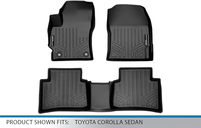 SMARTLINER Custom Fit Floor Mats 2 Row Liner Set Compatible with 2020-2025 Toyota Corolla