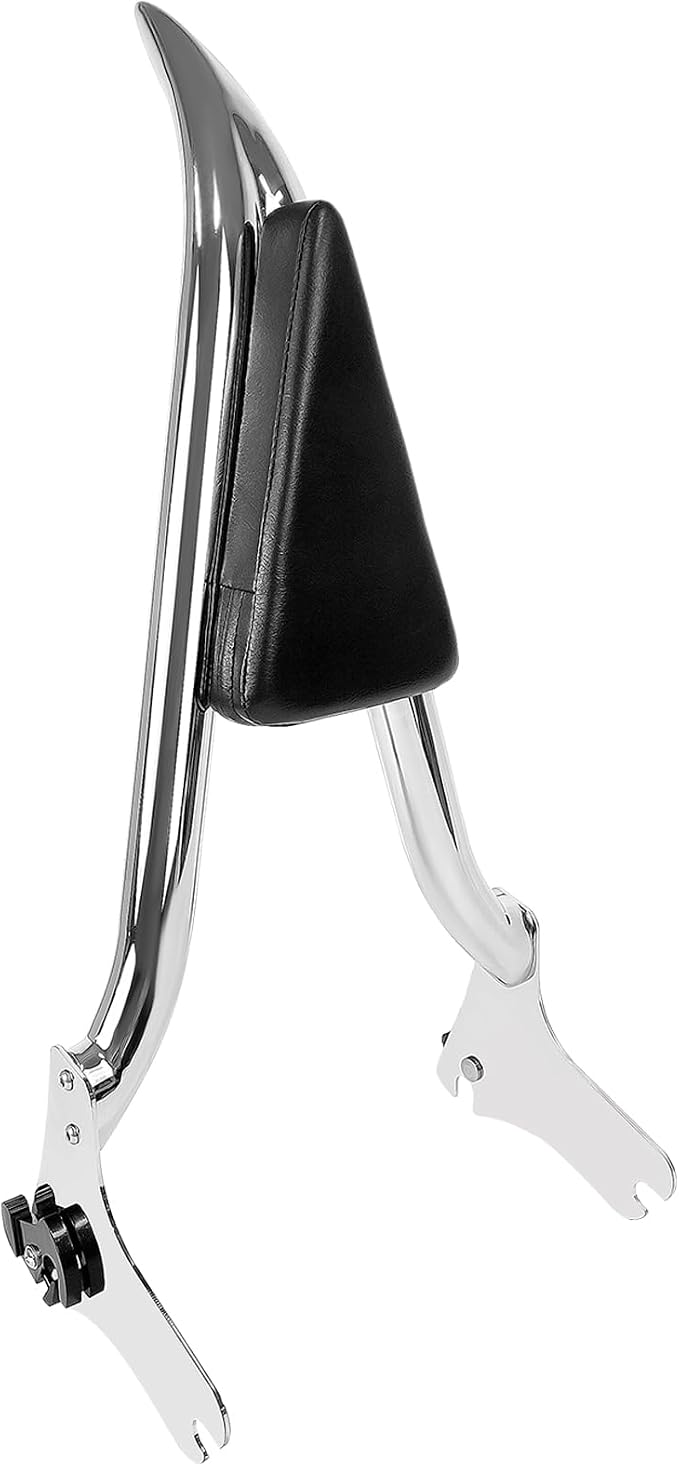 Detachable Chrome Sissy Bar Passenger Backrest Rear Pad Compatible for Harley Davidson Touring 1997-2008 Road King Electra Glide Street Glide FLHR FLHX FLHT FLTR [26 Inches]