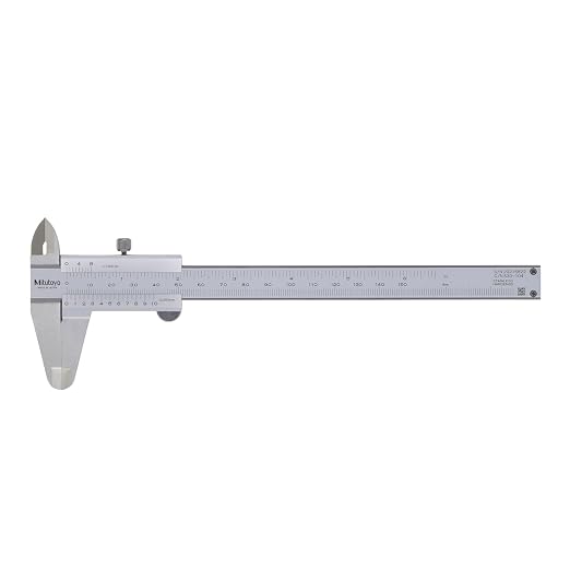 Mitutoyo 530-118 Vernier Calipers, Stainless Steel, for Inside, Outside, Depth and Step Measurements, Metric, 0"/0mm-200mm Range, +/-0.03mm Accuracy, 0.02mm Resolution, 50mm Jaw Depth | Stainless Steel