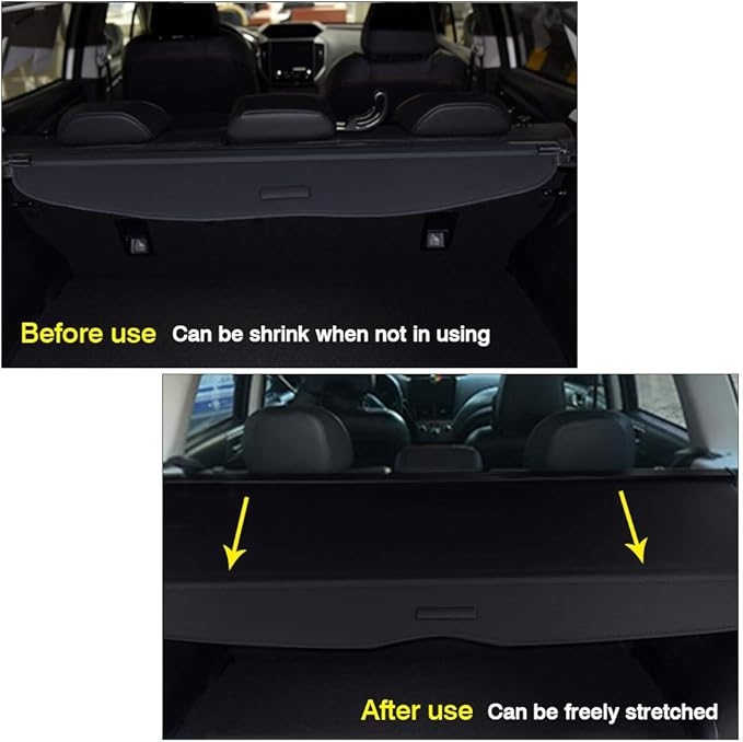 Powerty Retractable Cargo Cover for 2018-2023 Subaru Crosstrek/Impreza - Canvas Texture Trunk Cover Privacy Screen Rear Security Shade for Crosstrek Accessories (Not for Plug-in and Hybrid Models)