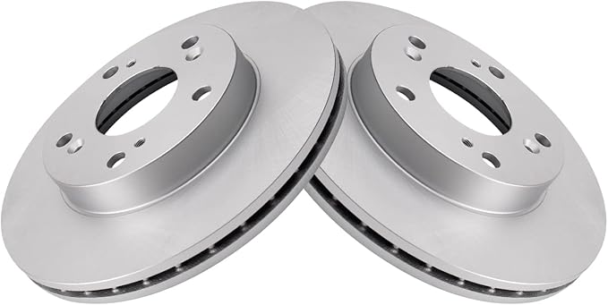 TRQ Front Brake Rotor Set G Coated Vented Compatible with 2002-2006 Acura RSX 2004-2011 Honda Civic 2011-2015 Honda CR-Z