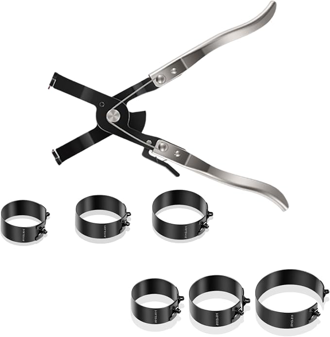 YMT Piston Ring Compressor Tool Set for Car Engine, Vehicle Maintenance Clamps, Ratchet Pliers, Storage Case