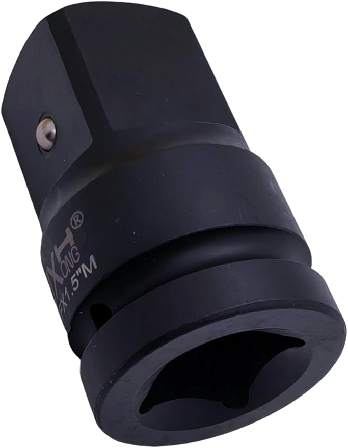 1-1/2" Drive Impact Socket Adapter, Heat Treated Cr-Mo Steel – Heavy Duty for Hydraulic Impact Wrench (Adapter 1" F to 1-1/2" M)